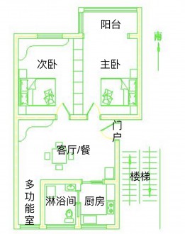 建都新村(西区) 2室 70㎡ 1500元/月 精装修